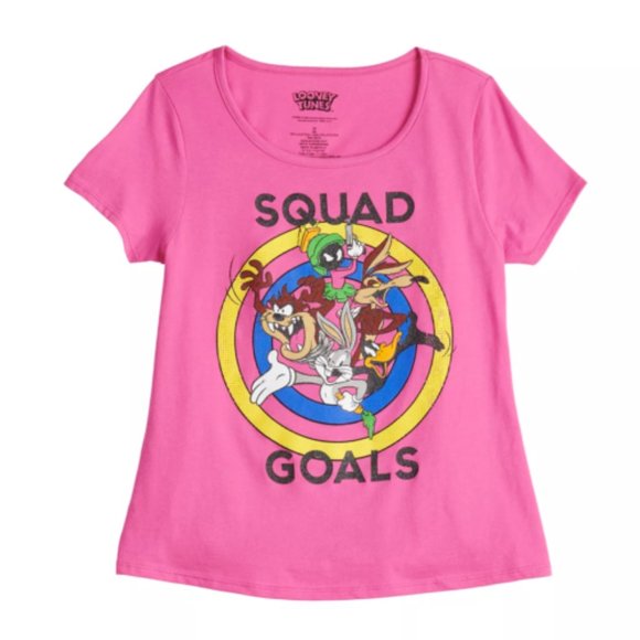 Girls Looney Tunes Squad Goals Graphic Tee Size Large 10/12 - Picture 1 of 7